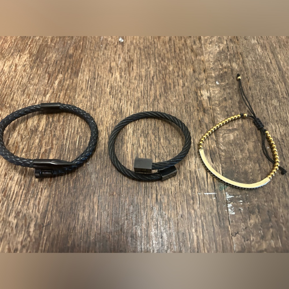 NWOT. Set of three men’s bracelets